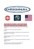 NEW YORK STATE PENAL LAW LATEST EXAMS UPDATED QUESTIONS AND ANSWERS SURE 