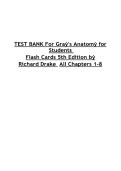 Test Bank&colon; Gray's Anatomy for Students Flash Cards 5th Edition by Richard Drake &lpar;Chapters 1-8&rpar;
