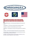 NEW YORK STATE PENAL LAW LATEST EXAMS UPDATED ALL QUESTIONS AND ANSWERS SURE