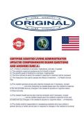 CERTIFIED ASSISTED LIVING ADMINISTRATOR UPDATED COMPREHENSIVE EXAMS QUESTIONS
