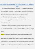PEDIATRICS HESI PRACTICE EXAM &vert; QUESTIONS & ANSWERS &vert; COMPREHENSIVE PEDIATRIC NURSING STUDY GUIDE &vert; VERIFIED ANSWERS &vert; LATEST 2026
