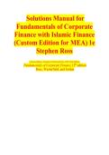 Solutions manual for fundamentals of corporate finance with islamic finance custom edition for mea 1edition  stephen ross &vert;Guide A&plus;