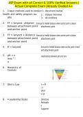 ASP Exam with all Correct & 100&percnt; Verified Answers &vert;Actual Complete Exam &vert;Already Graded A&plus;