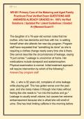 NR 601 Primary Care of the Maturing and Aged Family &NewLine;Practicum Final Verified Exam QUESTIONS AND &NewLine;ANSWERS ALREADY GRADED A&plus;&period; 100&percnt; Verified &NewLine;Solutions &vert; Updated Per Latest Guidelines &vert; Graded &NewLine;A&plus;&vert;&vert;Newest Exam&excl;&excl;&excl; 