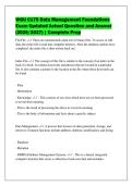 WGU C175 Data Management Foundations&NewLine;Exam Updated Actual Question and Answer&NewLine;&lpar;2026&sol;2027&rpar; &vert; Complete Prep