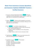 State Farm Insurance License Questions &NewLine;and Answers Updated 2026&sol;2027 Version &vert; &NewLine;Verified Answers 