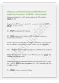 Infectious and Parasitic Diseases &lpar;A00-B99&rpar; Exam&NewLine;questions and answers Graded A&plus; &vert; latest update&NewLine;if a patient is admitted for an HIV-related condition&comma; the PDX should be -&NewLine;B20&comma; HIV&NewLine;if a patient with HIV-diseases is admitted for an unrelated condition&comma;