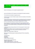 BIO 315 TEST 3 HW QUESTIONS AND ANSWERS