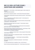 BIO 315 WSU LECTURE EXAM 3 QUESTIONS AND ANSWERS