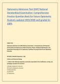 Optometry Admission Test &lpar;OAT&rpar; National &NewLine;Standardized Examination&colon; Comprehensive &NewLine;Practice Question Bank for Future Optometry &NewLine;Students updated 2025&sol;2026 well graded A&plus; &NewLine;100&percnt; 