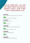 NUR 203&sol; NUR203 HESI &ndash; &lpar;New 2026&sol; 2027 Update&rpar; Pediatric Nursing Review &vert; Questions & Answers &vert; Grade A&vert; 100&percnt; Correct &lpar;Verified Solutions&rpar;- Fortis