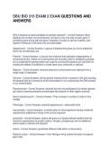 SBU BIO 315 EXAM 2 EXAM QUESTIONS AND ANSWERS