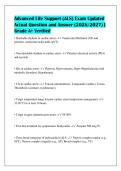 Advanced Life Support &lpar;ALS&rpar; Exam Updated&NewLine;Actual Question and Answer &lpar;2026&sol;2027&rpar; &vert;&NewLine;Grade A&plus; Verified