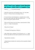 CLEET Final Exam Updated Actual Question&NewLine;and Answer &lpar;2026&sol;2027&rpar; &vert; Complete Prep