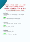 NUR 203&sol; NUR203 HESI &ndash; &lpar;New 2026&sol; 2027 Update&rpar; Pediatric Nursing &vert; Questions & Answers &vert; Grade A&vert; 100&percnt; Correct &lpar;Verified Solutions&rpar;- Fortis