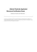 Alberta Pesticide Applicator Structural Certification Exam&NewLine;Questions & Answers with Rationales