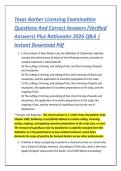 Texas Barber Licensing Examination &NewLine;Questions And Correct Answers &lpar;Verified &NewLine;Answers&rpar; Plus Rationales 2026 Q&A &vert; &NewLine;Instant Download Pdf 