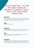 NUR 204&sol; NUR204 HESI &ndash; &lpar;New 2026&sol; 2027 Update&rpar; Leadership and Management V1&vert; Questions & Answers &vert; Grade A&vert; 100&percnt; Correct &lpar;Verified Solutions&rpar;- Fortis