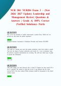 NUR 204&sol; NUR204 Exam 3 &ndash; &lpar;New 2026&sol; 2027 Update&rpar; Leadership and Management Review &vert; Questions & Answers &vert; Grade A&vert; 100&percnt; Correct &lpar;Verified Solutions&rpar;- Fortis