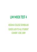 LJM Mock Test 4 - Comprehensive Nursing Exam with Verified Answers & Rationales Graded A&plus;
