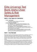 Elite Universal Test Bank&colon; Idaho Cheer Safety&comma; NFHS Rules & Risk Management &lpar;2026&sol;2027&rpar; &vert; S-Tier Guide