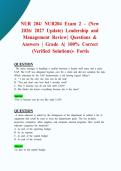 NUR 204&sol; NUR204 Exam 2 &ndash; &lpar;New 2026&sol; 2027 Update&rpar; Leadership and Management Review &vert; Questions & Answers &vert; Grade A&vert; 100&percnt; Correct &lpar;Verified Solutions&rpar;- Fortis