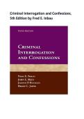 Test Bank &ndash;&NewLine;Criminal Interrogation and Confessions&comma; 5th Edition by Fred E&period; Inbau&vert; Updated Newest Edition 2026&sol;2027