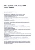NSG 170 Final Exam Study Guide Latest Updated