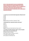 GLPH 271 FINAL EXAM MASTERY GUIDE&colon; 200 COMPREHENSIVE PRACTICE QUESTIONS WITH VERIFIED ANSWERS AND IN-DEPTH RATIONALES COVERING WHO MANDATES&comma; SOCIAL DETERMINANTS OF HEALTH &lpar;SDOH&rpar;&comma; PUBLIC HEALTH CORE FUNCTIONS &lpar;3PS & 5 ACTIVITIES&rpar;&comma; GLOBAL HEALTH FOUNDATIONS
