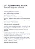 NSG 170 Reproduction & Sexuality Exam with Accurate Solutions