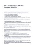NSG 170 Sexuality Exam with Complete Solutions