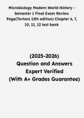 Modern World History &ndash; Semester 1 Final Exam Review &vert; Questions & Verified Answers &vert; Comprehensive World History Study Guide PDF &vert; 2026&NewLine;