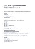 NSG 170 Thermoregulation Exam Questions and Answers