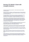 Nursing 170&comma; Module 1 Exam with Complete Solutions
