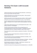 Nursing 170&semi; Exam 1 with Accurate Solutions