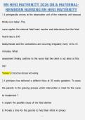 RN HESI MATERNITY 2026 &vert; OB & MATERNAL-NEWBORN NURSING &vert; QUESTIONS & ANSWERS &vert; COMPREHENSIVE HESI STUDY GUIDE &vert; VERIFIED ANSWERS &vert; LATEST 2026