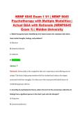NRNP 6645 Exam 1 V1 &vert; NRNP 6645 &NewLine;Psychotherapy with Multiple Modalities &vert; &NewLine;Actual Q&A with Rationale &lpar;NRNP6645 &NewLine;Exam 1&rpar; &vert; Walden University
