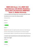 NRNP 6645 Exam 1 V3 &vert; NRNP 6645 &NewLine;Psychotherapy with Multiple Modalities &vert; &NewLine;Actual Q&A with Rationale &lpar;NRNP6645 &NewLine;Exam 1&rpar; &vert; Walden University 