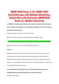 NRNP 6645 Exam 2 V2 &vert; NRNP 6645 &NewLine;Psychotherapy with Multiple Modalities &vert; &NewLine;Actual Q&A with Rationale &lpar;NRNP6645 &NewLine;Exam 2&rpar; &vert; Walden University