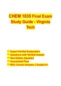Virginia Tech CHEM 1035 Final Exam Questions & Answers &vert; Verified Answers &vert; Latest 2026-2027 PDF