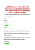 NRNP 6645 Exam 4 V3 &vert; NRNP 6645 &NewLine;Psychotherapy with Multiple Modalities &vert; &NewLine;Actual Q&A with Rationale &lpar;NRNP6645 &NewLine;Exam 4&rpar; &vert; Walden University 