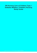 RN Nursing Care of Children Type 1 Diabetes Mellitus Pediatric Nursing Study Guide PDF 2026&sol;2027