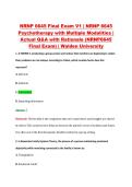 NRNP 6645 Final Exam V1 &vert; NRNP 6645 &NewLine;Psychotherapy with Multiple Modalities &vert; &NewLine;Actual Q&A with Rationale &lpar;NRNP6645 &NewLine;Final Exam&rpar; &vert; Walden University 