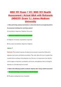 NSG 351 Exam 1 V2 &vert; NSG 351 Health &NewLine;Assessment &vert; Actual Q&A with Rationale &NewLine;&lpar;NSG351 Exam 1&rpar; &vert; James Madison &NewLine;University 