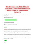 NSG 351 Exam 1 V3 &vert; NSG 351 Health &NewLine;Assessment &vert; Actual Q&A with Rationale &NewLine;&lpar;NSG351 Exam 1&rpar; &vert; Jame