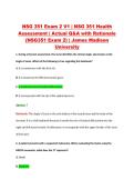 NSG 351 Exam 2 V1 &vert; NSG 351 Health &NewLine;Assessment &vert; Actual Q&A with Rationale &NewLine;&lpar;NSG351 Exam 2&rpar; &vert; James Madison &NewLine;University 