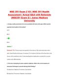 NSG 351 Exam 2 V2 &vert; NSG 351 Health &NewLine;Assessment &vert; Actual Q&A with Rationale &NewLine;&lpar;NSG351 Exam 2&rpar; &vert; James Madison &NewLine;University 