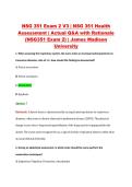 NSG 351 Exam 2 V3 &vert; NSG 351 Health &NewLine;Assessment &vert; Actual Q&A with Rationale &NewLine;&lpar;NSG351 Exam 2&rpar; &vert; James Madison &NewLine;University