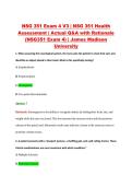 NSG 351 Exam 4 V3 &vert; NSG 351 Health &NewLine;Assessment &vert; Actual Q&A with Rationale &NewLine;&lpar;NSG351 Exam 4&rpar; &vert; James Madison &NewLine;University 