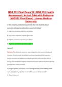 NSG 351 Final Exam V2 &vert; NSG 351 Health &NewLine;Assessment &vert; Actual Q&A with Rationale &NewLine;&lpar;NSG351 Final Exam&rpar; &vert; James Madison &NewLine;University 
